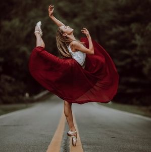 Chiffon Skirt BURGUNDY Ballet Dance Long
